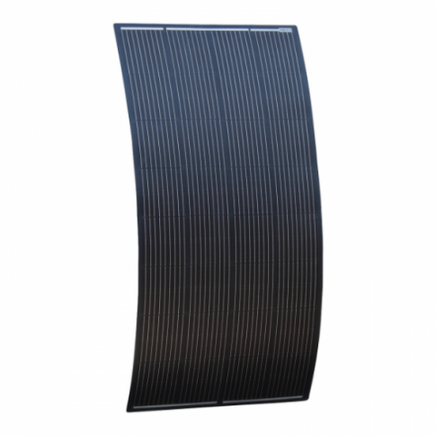 200W Black Semi-Flexible Fiberglass Solar Panel With Round Rear Junction Box and durable ETFE coating