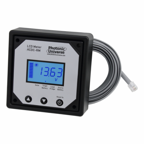 Remote lcd meter for mains chargers, dc-dc chargers, or solar charge controllers with a 3m cable