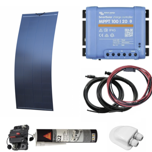 250W MCS certified black semi-flexible solar panel kit