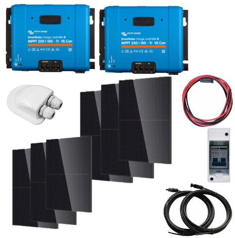 2700w Off-grid Solar Kit with all black Panels & Victron MPPT