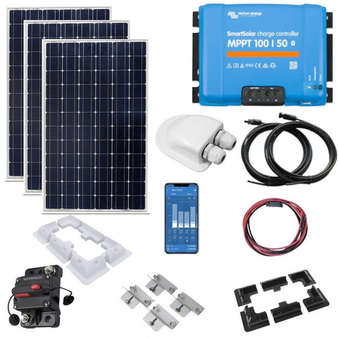 450W Monocrystalline Solar kit with SmartSolar 100/50 MPPT, Cables & MC4s