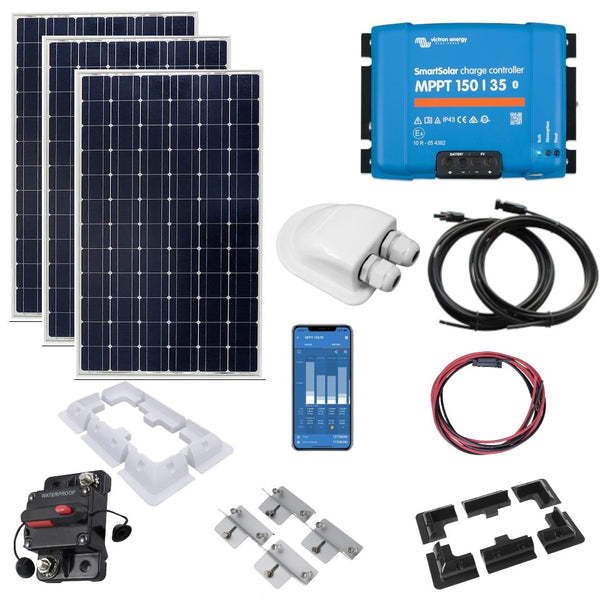 Victron 555W Monocrystalline Solar kit with SmartSolar 150/35 MPPT, Cables & MC4s