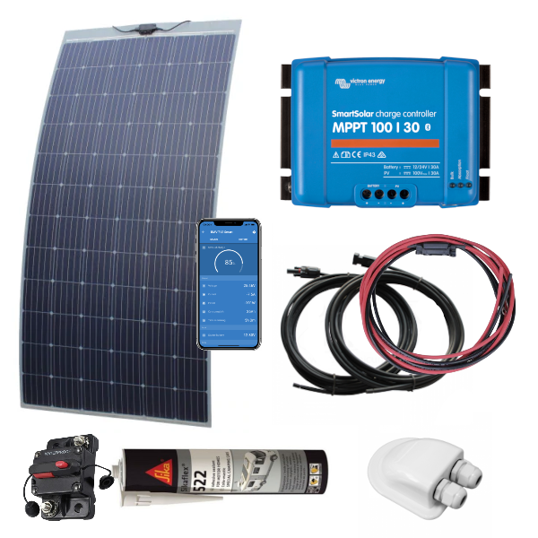 360w Pro Flexible Solar Panel Kit with Victron SmartSolar MPPT 100|30