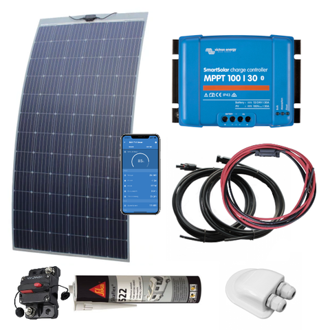 330w Pro Flexible Solar Panel Kit with Victron SmartSolar MPPT 100/30
