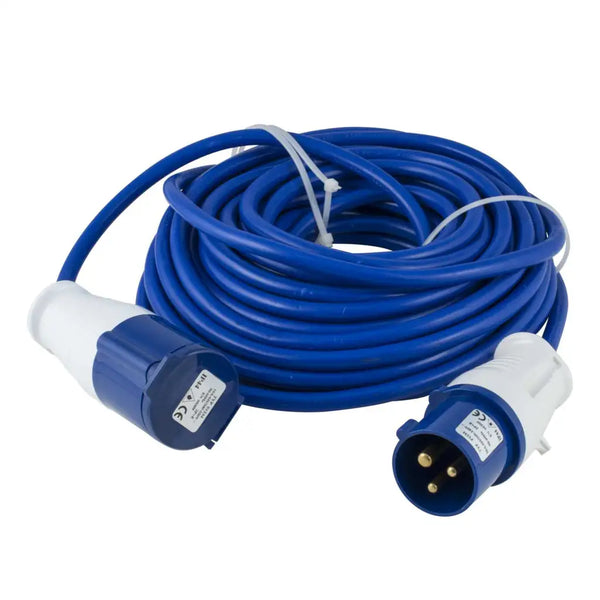 15m (2.5mm) Caravan Extension Lead Electric Hook Up Cable Van power lead - Arctic Grade