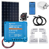 Victron 150W Monocrystalline Solar panel kit with BlueSolar MPPT, Mounts, Cables & MC4