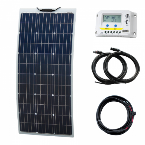 100W 12V Reinforced Narrow Semi-Flexible Solar Charging Kit