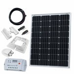 100W 12V Solar Charging Kit (German Solar Cells) With 10A Controller, Mounting Brackets And Cables
