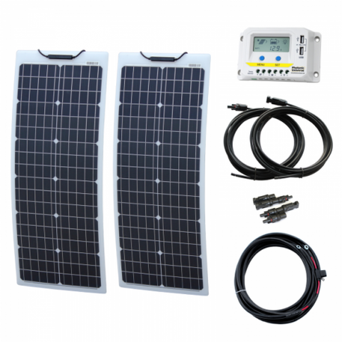 100W (50W+50W) 12V Reinforced Narrow Semi-Flexible Solar Charging Kit