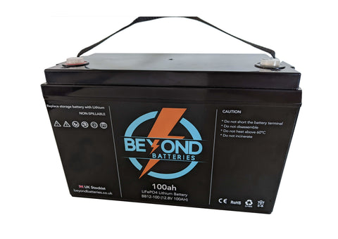 Beyond Batteries 100Ah Smart LiFePO4 Lithium 12v Leisure Battery