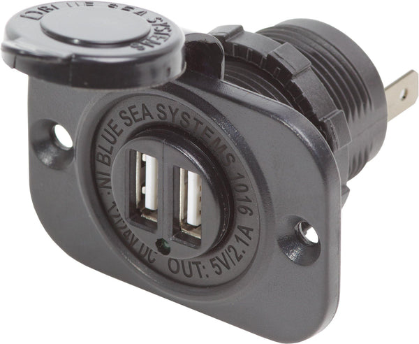 Blue Sea 1016 12/24VDC Dual USB Charger 5V 2.1A Socket BS1016