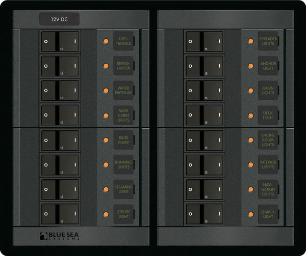 Blue Sea  1222 Panel 360 12VDC 16pos FR (replaces 1222B-BSS)