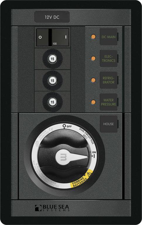 Blue Sea  1408 Panel 360 DC M Dual Main+3pos CLB V