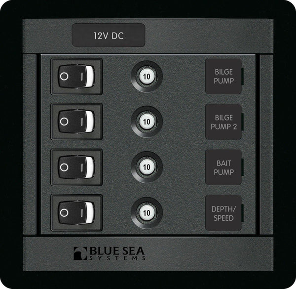 Blue Sea  1455 Panel 360 DC 4pos Sw CLB S (replaces 1455B-BSS)