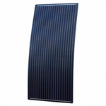 160W Black Reinforced Semi-Flexible Solar Panel With Round Rear Junction Box And 3M Cable, With Durable Etfe Coating (German Solar Cells)
