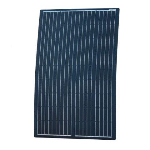 120W Black Reinforced Semi-Flexible Solar Panel With Round Rear Junction Box And 3M Cable, With Durable Etfe Coating (German Solar Cells)