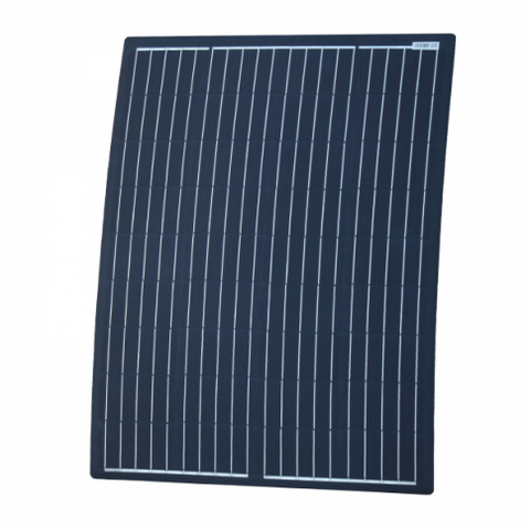 100W Black Reinforced Semi-Flexible Solar Panel With Round Rear Junction Box And 3M Cable, With Durable Etfe Coating (German Solar Cells)