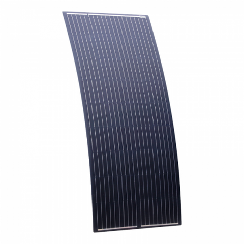 180W Black Reinforced Semi-Flexible Solar Panel With Round Rear Junction Box And 3M Cable, With Durable Etfe Coating (German Solar Cells)