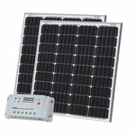 160W (80W+80W) Solar Charging Kit With 20A Controller And 2 X 5M Cables (German Solar Cells)