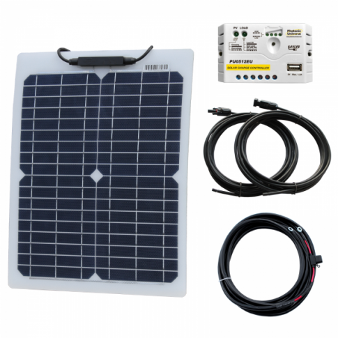 20W 12V Reinforced Semi-Flexible Solar Charging Kit