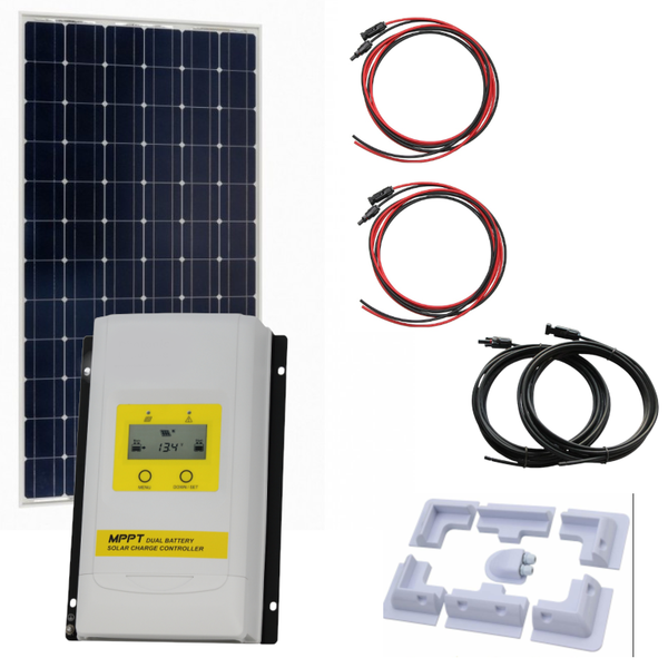 185w Solar Kit with Dual Battery Output MPPT Solar Charge Controller