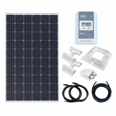 300W 12V/24V Complete Solar Charging Kit With 20A Mppt Controller