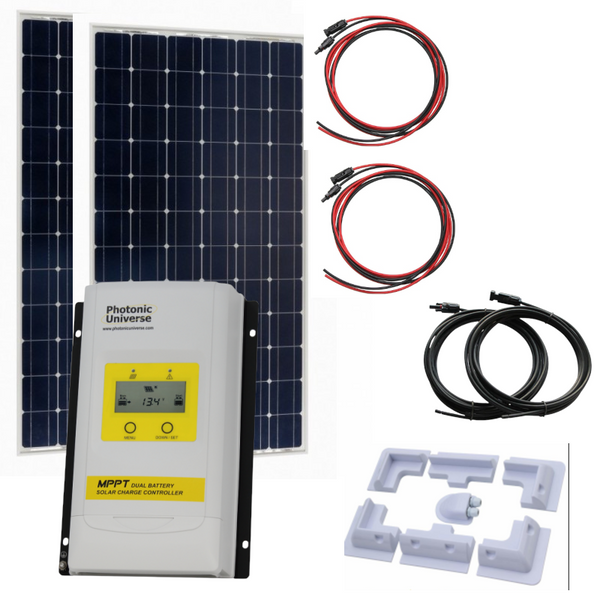 370w Solar Kit with Dual Battery Output MPPT Solar Charge Controller
