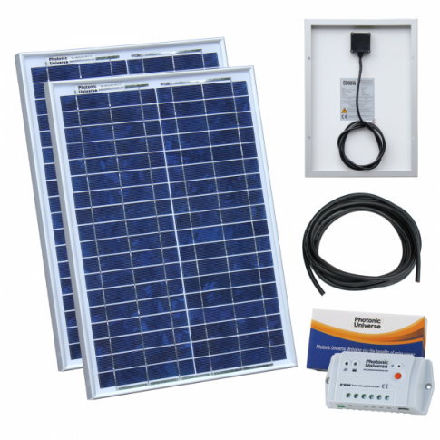 40W (20W+20W) Solar Charging Kit With 10A Controller And 5M Cable