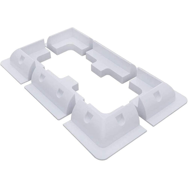 6 Piece ABS Solar Panel Mounting Brackets (Black or White) with Side Bracket for RV, Boats, Motorhome