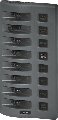 Blue Sea  4308 Panel WD 12VDC Fused 8pos Grey (replaces 4308B-BSS)