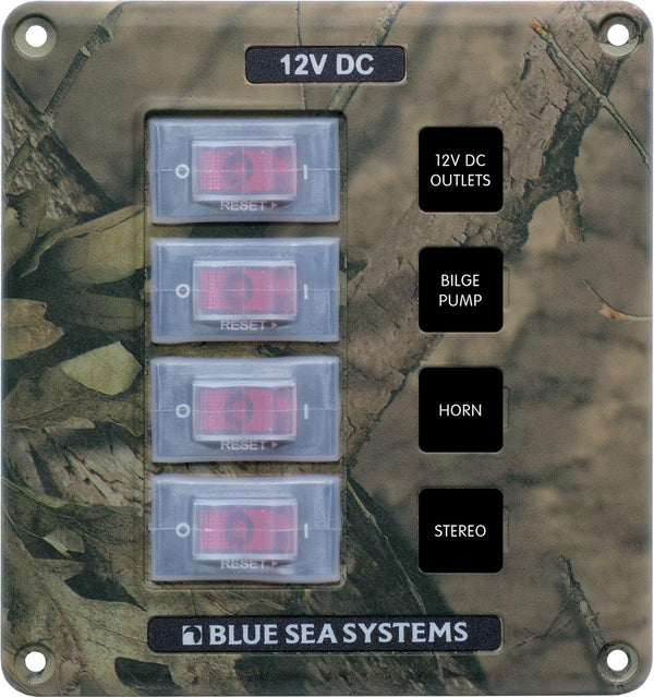 Blue Sea  4323 Panel Switch H2O CB 4pos Camo (replaces 4323B-BSS)
