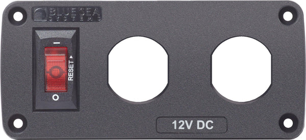 Blue Sea  4354 Panel BelowDeck 2 Socket Blank (replaces 4354B-BSS)