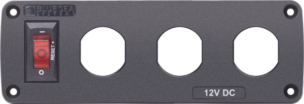 Blue Sea  4357 Panel BelowDeck 3 Socket Blank (replaces 4357B-BSS)