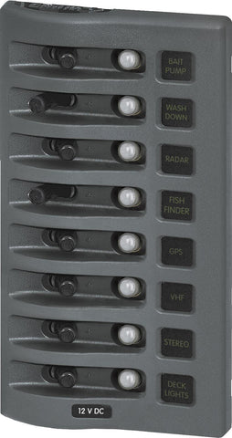 Blue Sea  4378 Panel WD 12VDC CLB 8pos Grey (replaces 4378B-BSS)