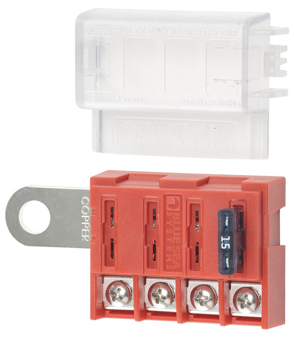 Blue Sea 5023 BS5023 Fuse Block ST Blade 4 Circuits Bat Terminal