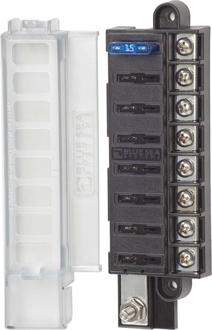 Blue Sea 5046 BS5046 Fuse Block ST Blade Compact 8 Circuits with Cover