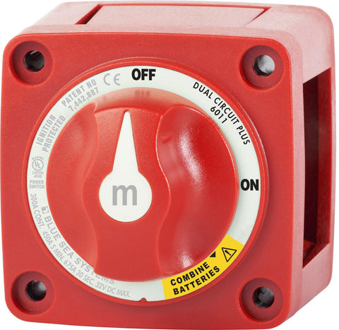 m-Series Mini Dual Circuit Plus™ Battery Switch - Red BS6011 Blue Sea 6011