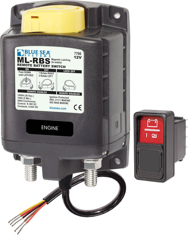 Blue Sea 7700 BS7700 Solenoid ML 500A 12V RBS With Manual Control (incl 2145-BSS Switch)