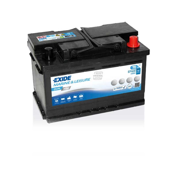 Exide EP600 Dual AGM Battery (067) 70Ah 760cca
