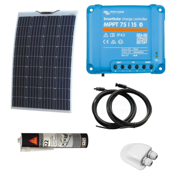 100w Flexible Durable Solar Panel Kit with Victron SmartSolar MPPT 75/ ...