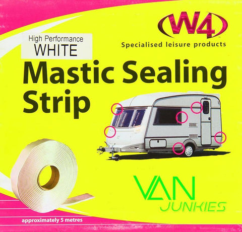 WHITE W4 Mastic Sealing Sealant Strip narrow 19mm x 5m For Caravans & Motorhomes