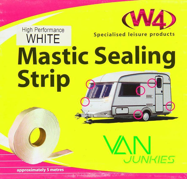 WHITE W4 Mastic Sealing Sealant Strip Wide 45mm x 5m For Caravans & Motorhomes