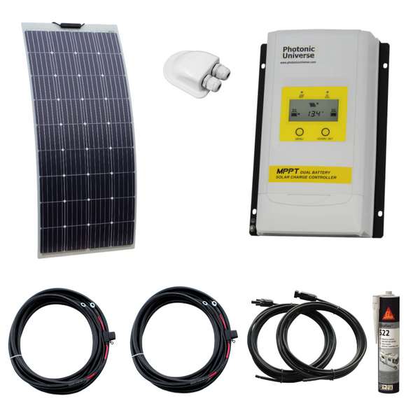 160w Flexible Solar Kit with Dual Battery Output MPPT Solar Charge Controller