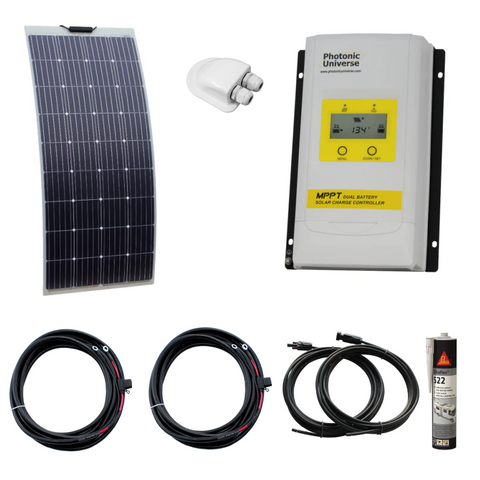180w Flexible Solar Kit with Dual Battery Output MPPT Solar Charge Controller