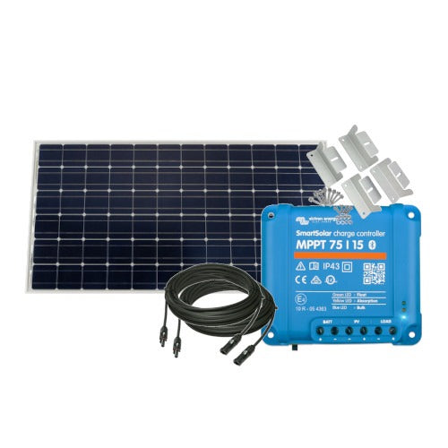 Victron 185W Mono Solar Panel Kit with SmartSolar MPPT 75/15, Solar cable and Mounts